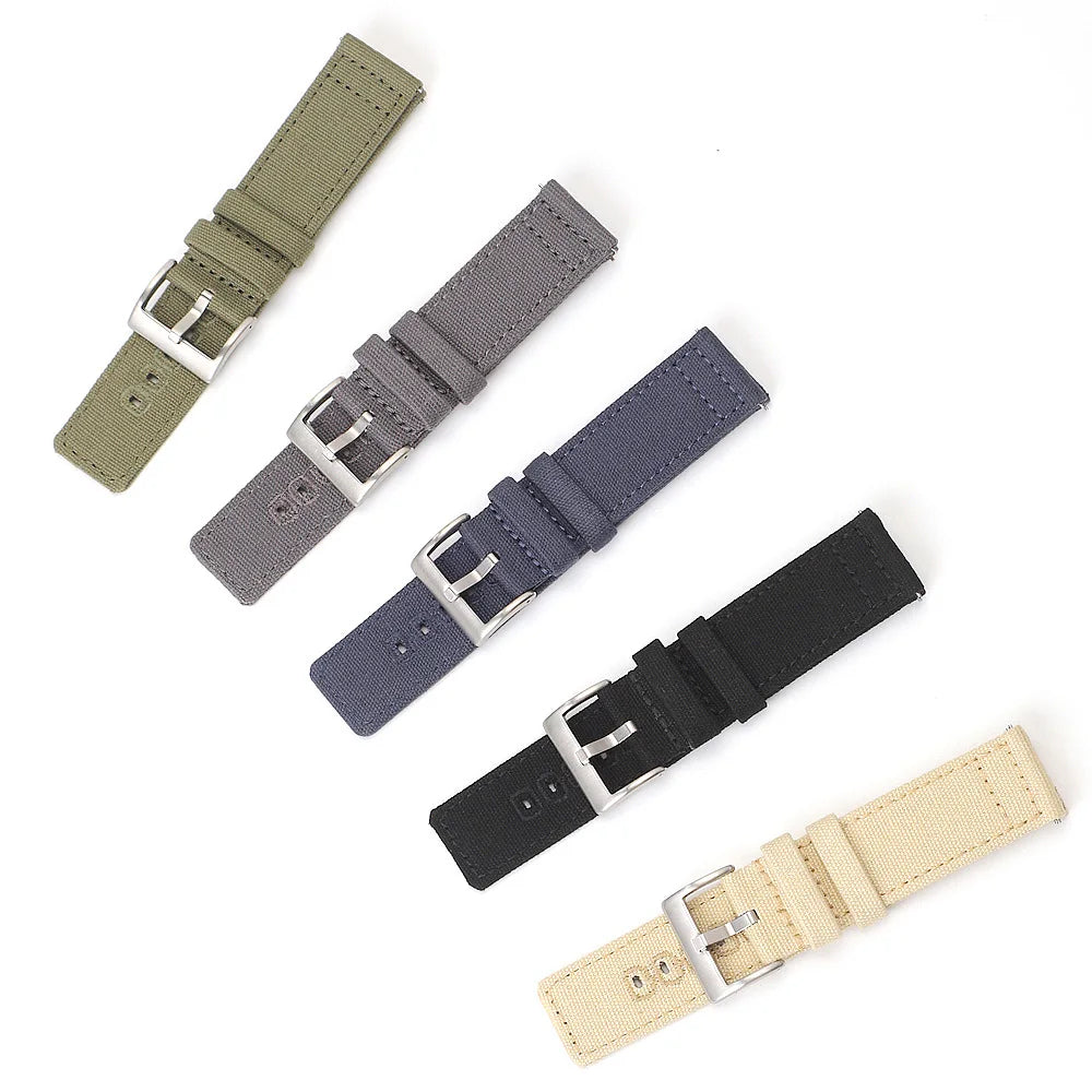 Schnellverschluss Uhrenarmband Nylon-Canvas 18-22 mm mit Pin Schnalle-Yabubest - Home & More