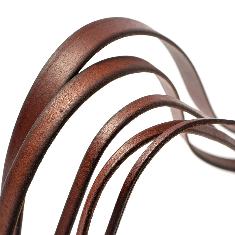 2m flache Lederschnur 3-10mm für Schmuckherstellung und DIY-Armbänder
