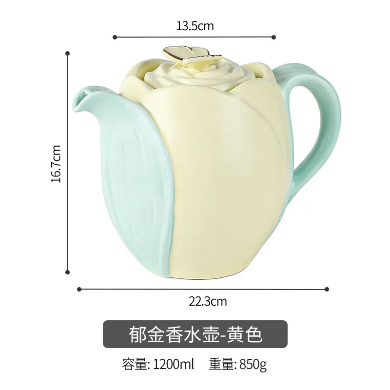 Elegantes Tulpe Keramik-Kaffeetassen-Set 280/320ml, mikrowellen- - spülmaschinenfest