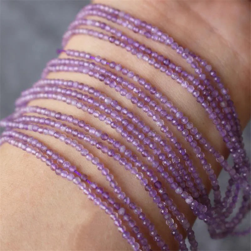 2 mm Naturstein Amethyst Tigerauge Lapislazuli Perlen für Schmuckherstellung-Yabubest - Home & More