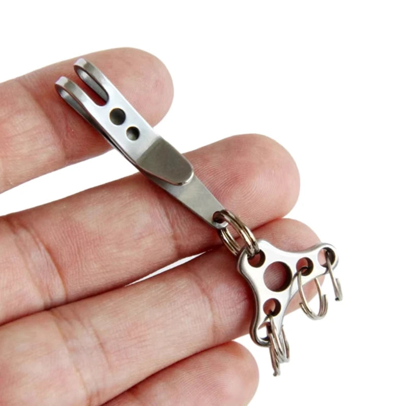 Edelstahl Schlüsselclip Molle Gürtel Schlüsselanhänger Outdoor Anti-Lost