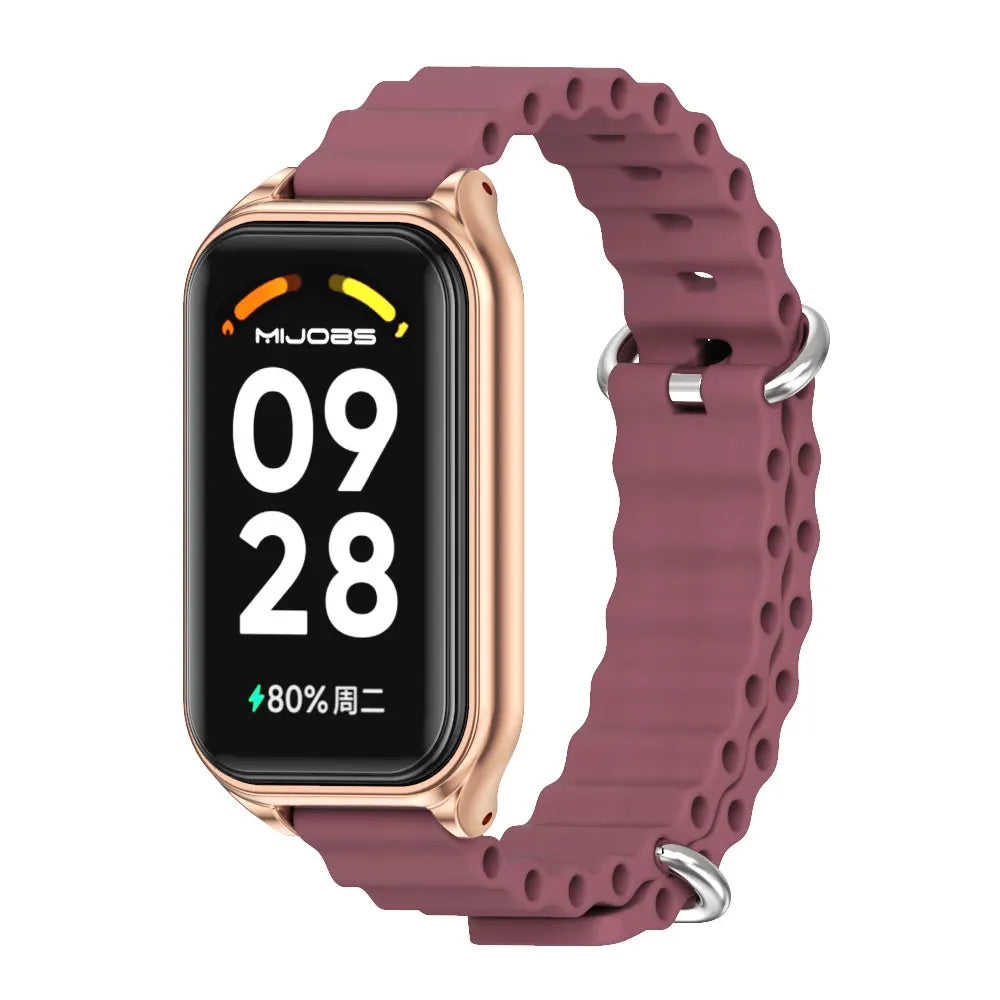 Silikon Armband Ersatz für Smart Band 8 9 mit Einstellbarer Länge