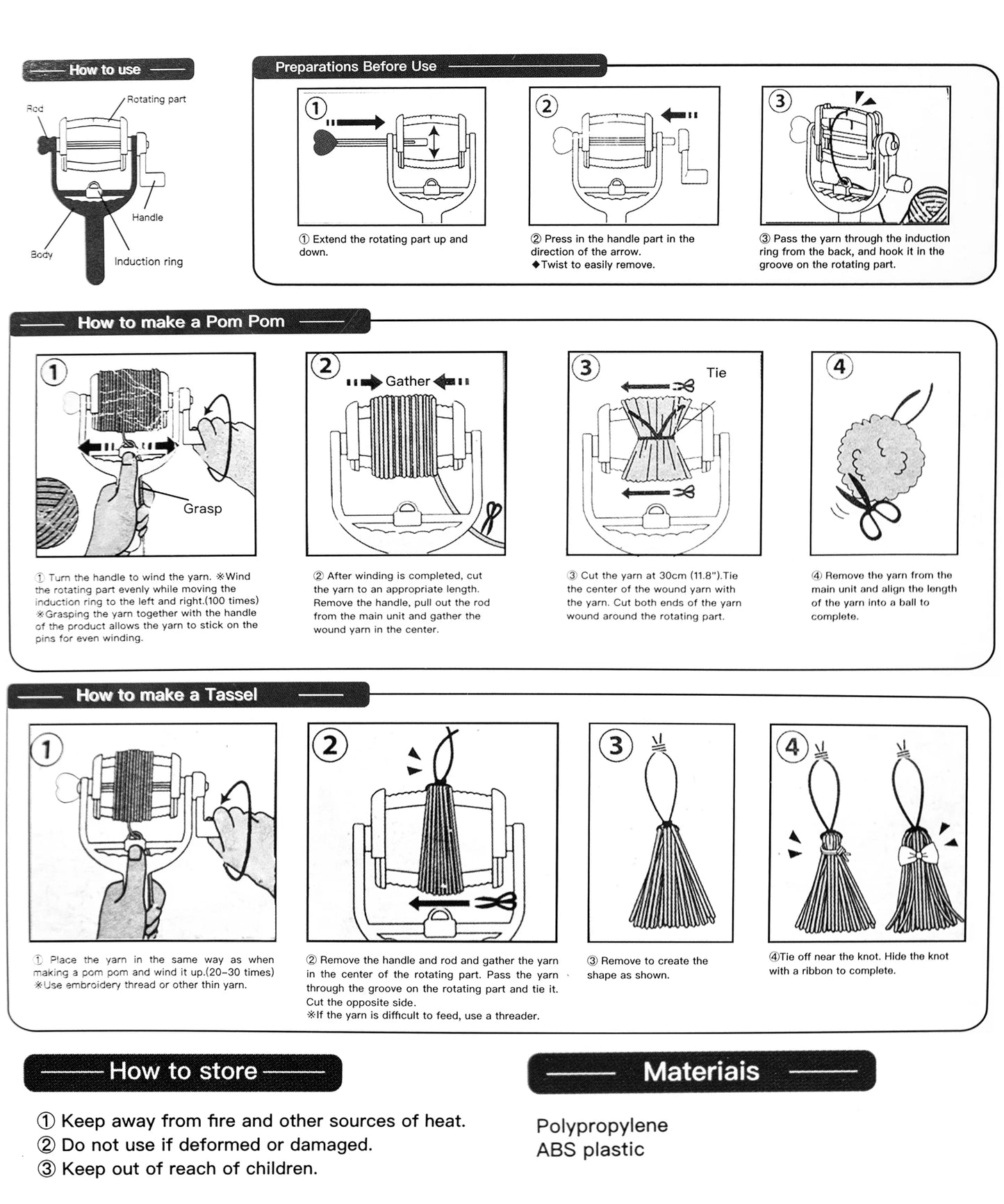 Pom Pom und Quaste Maker Werkzeug für DIY Wolle Garn Häkeln Stricken