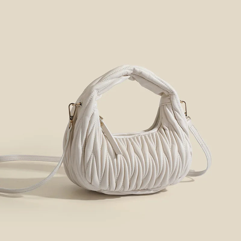 Modische Damen Umhängetasche in Unifarben mit kleiner Zusatztasche