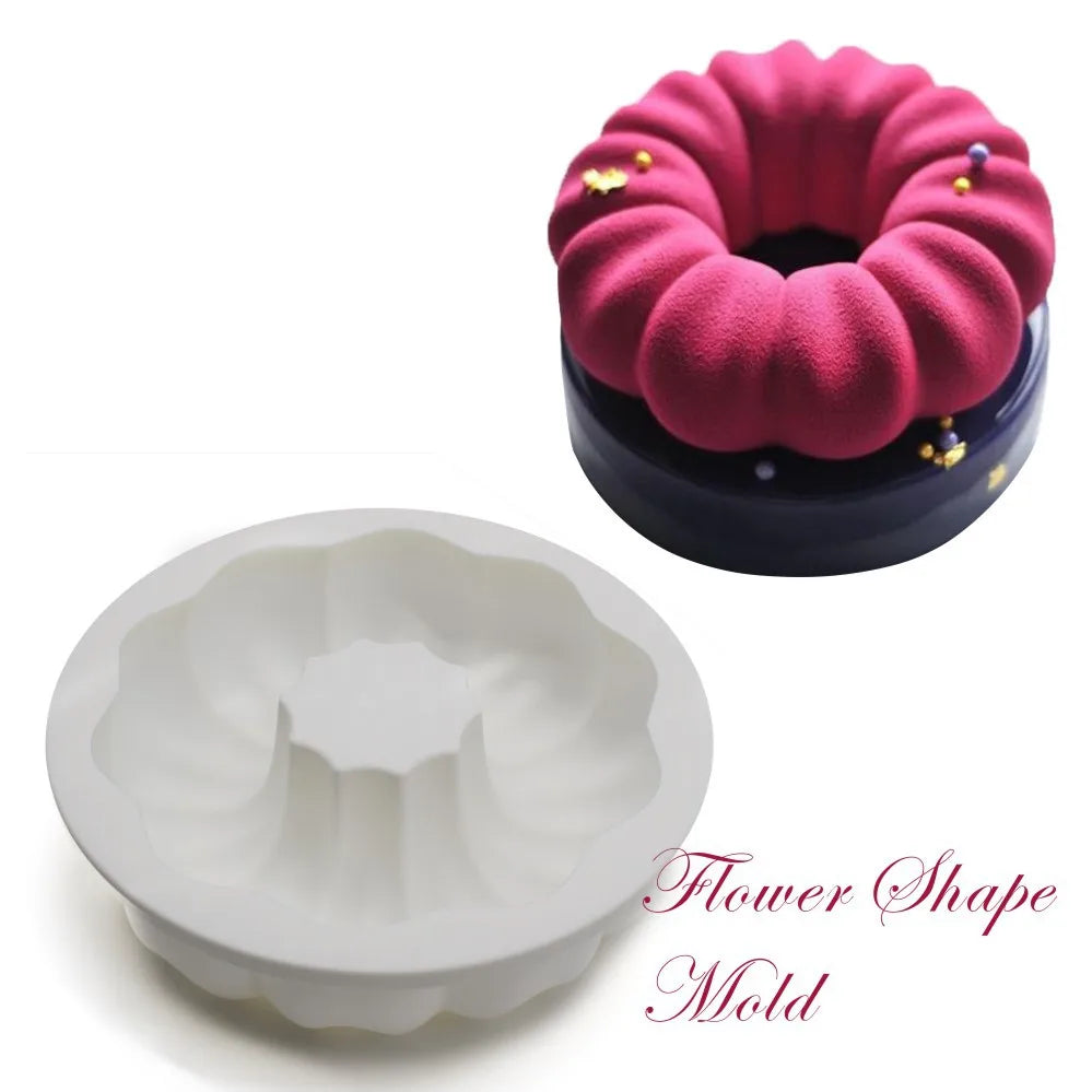 Runde Silikon Backform Große Blume für Kuchen Mousse