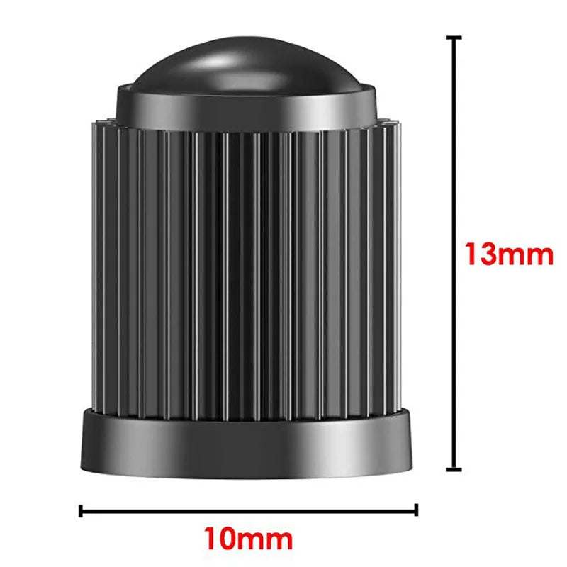 20er Set Universal Reifenventilkappen Kunststoff Schwarz mit Dichtungsring