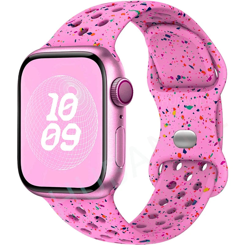 Sportliches Silikonarmband kompatibel mit Smartwatch 38-49 mm Modelle