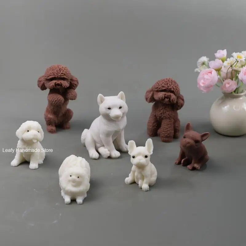 Niedliche Hundekerze in Silikonform – 3D Tier Statue