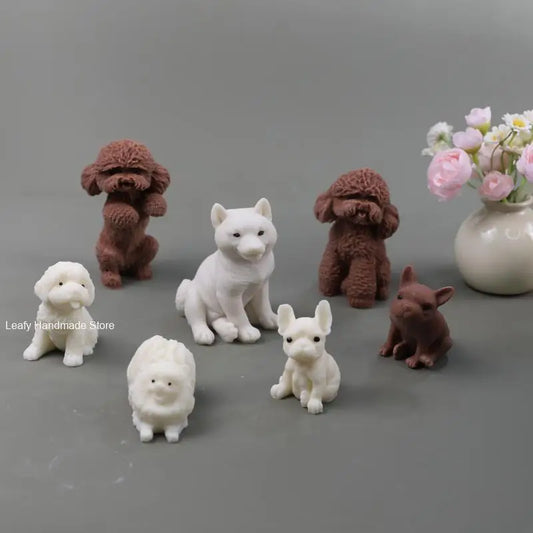 Niedliche Hundekerze in Silikonform – 3D Tier Statue
