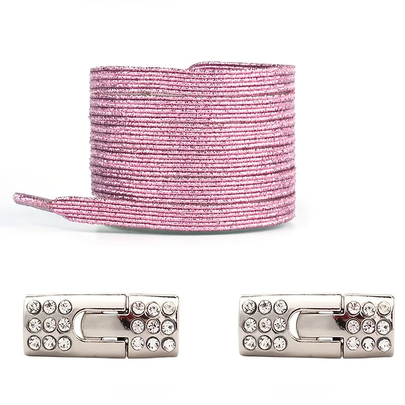 Elastische Schnürsenkel mit Diamantschnallen für schnelles Anziehen