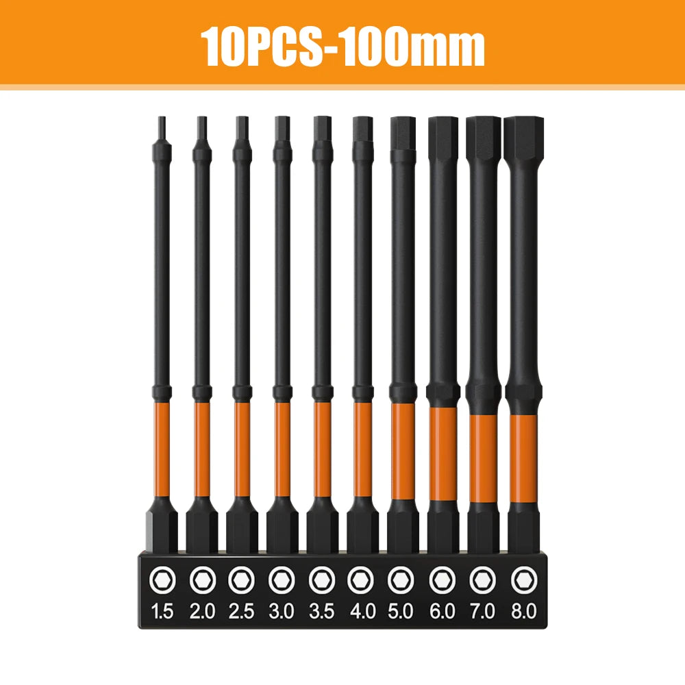 10-tlg. Magnetisches Schlag-Inbus Set aus S2 Stahl – Präzision 0,5–1,5 mm