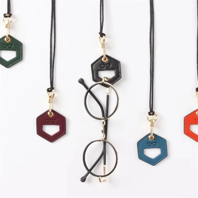 Unisex Brillenband aus Mikrofaser und PU Leder mit praktischem Halter