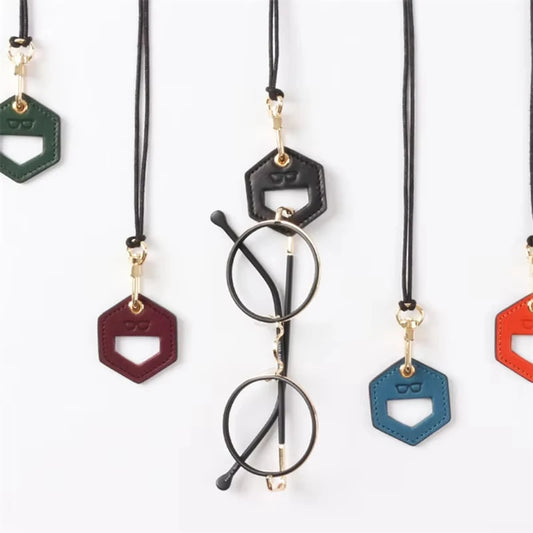 Unisex Brillenband aus Mikrofaser und PU Leder mit praktischem Halter