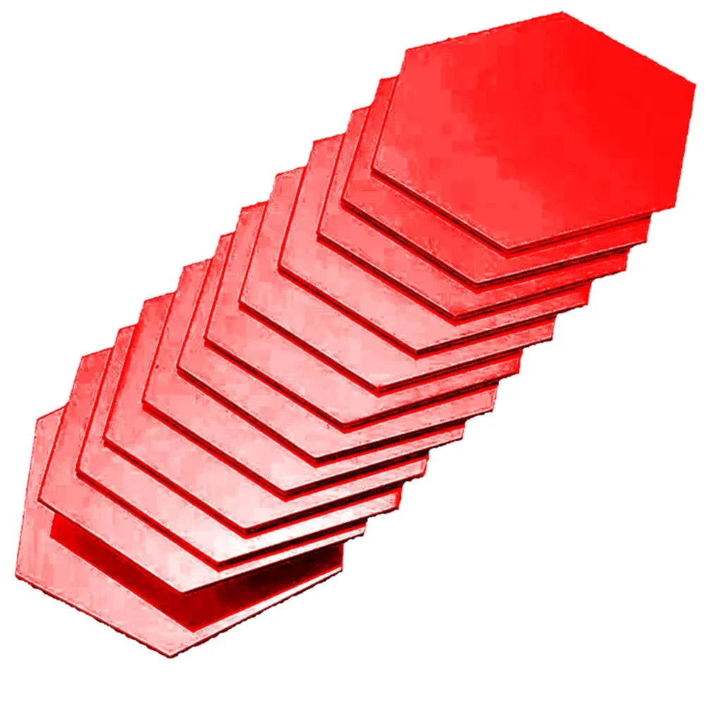 6-12 Stück sechseckige Acryl-Wandspiegel in 4 Farben mit selbstklebendem Rückseite