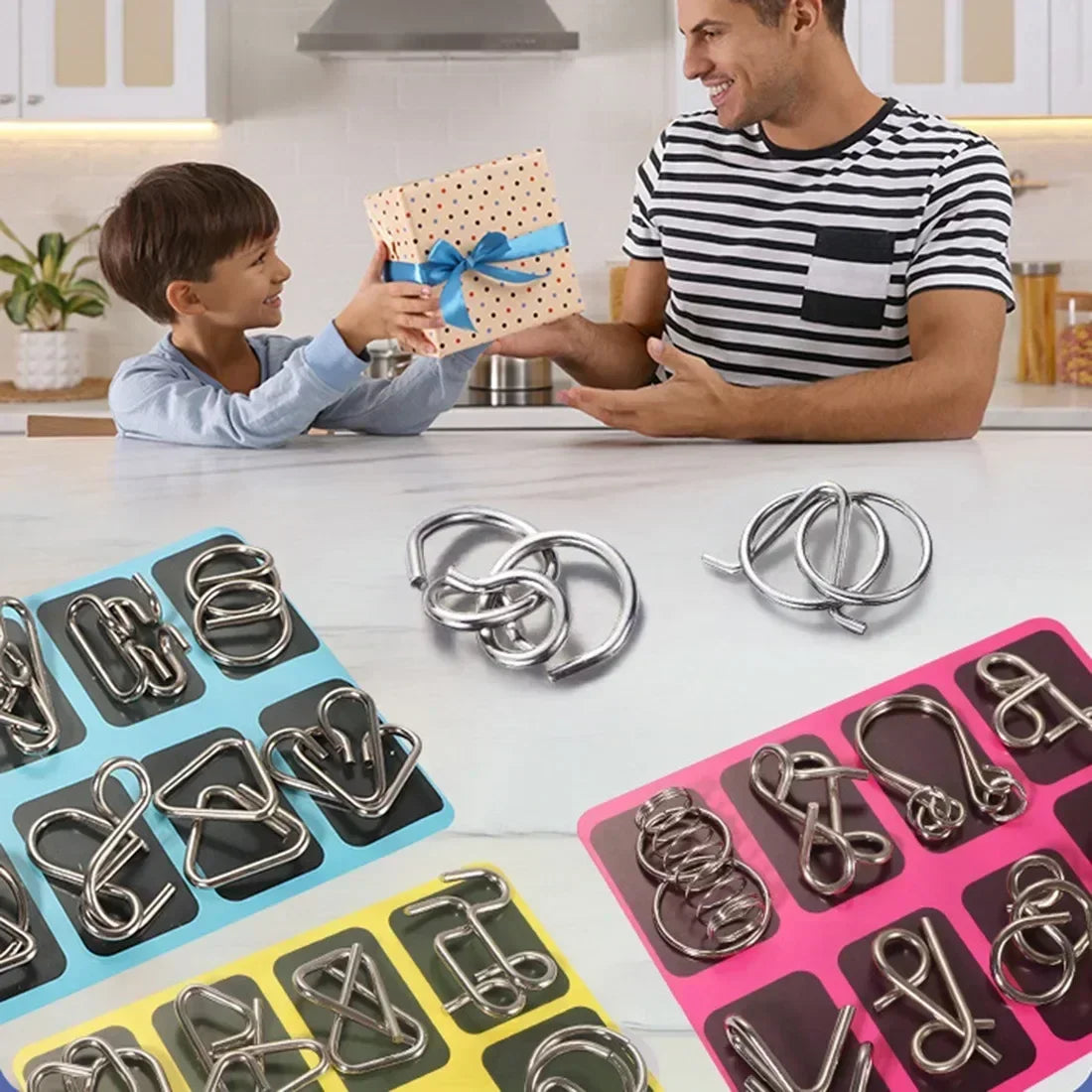 Metallisches Ringpuzzle zur Förderung des logischen Denkens