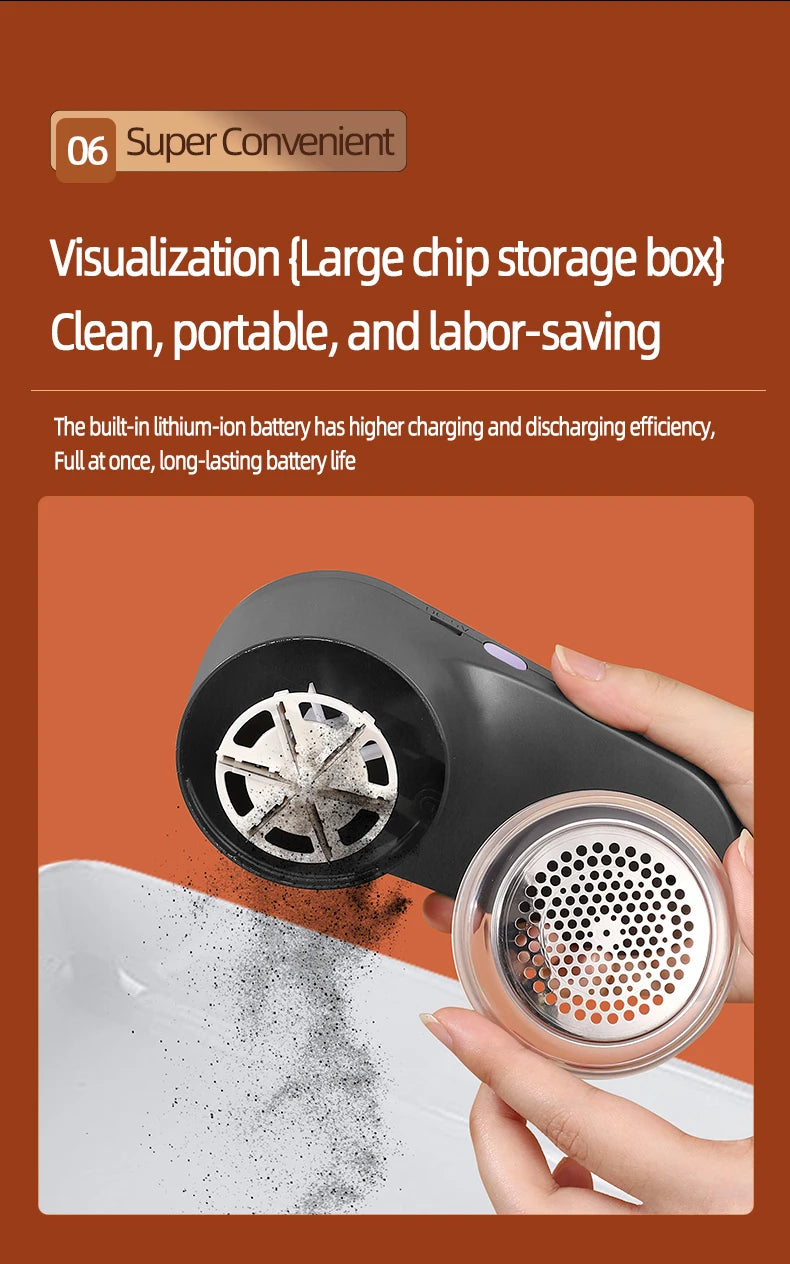 Tragbarer elektrischer Lint Remover mit USB Ladefunktion und Hochgeschwindigkeitsmotor