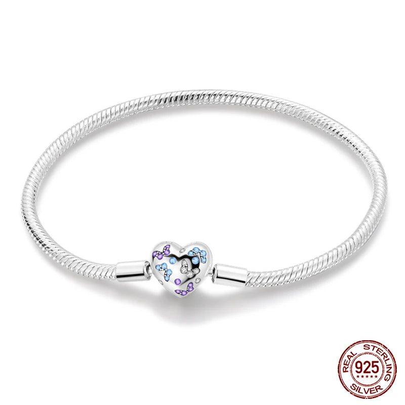 Armband Silber 925 mit Stern Mond Sonne und Grünem Zirkon Charm