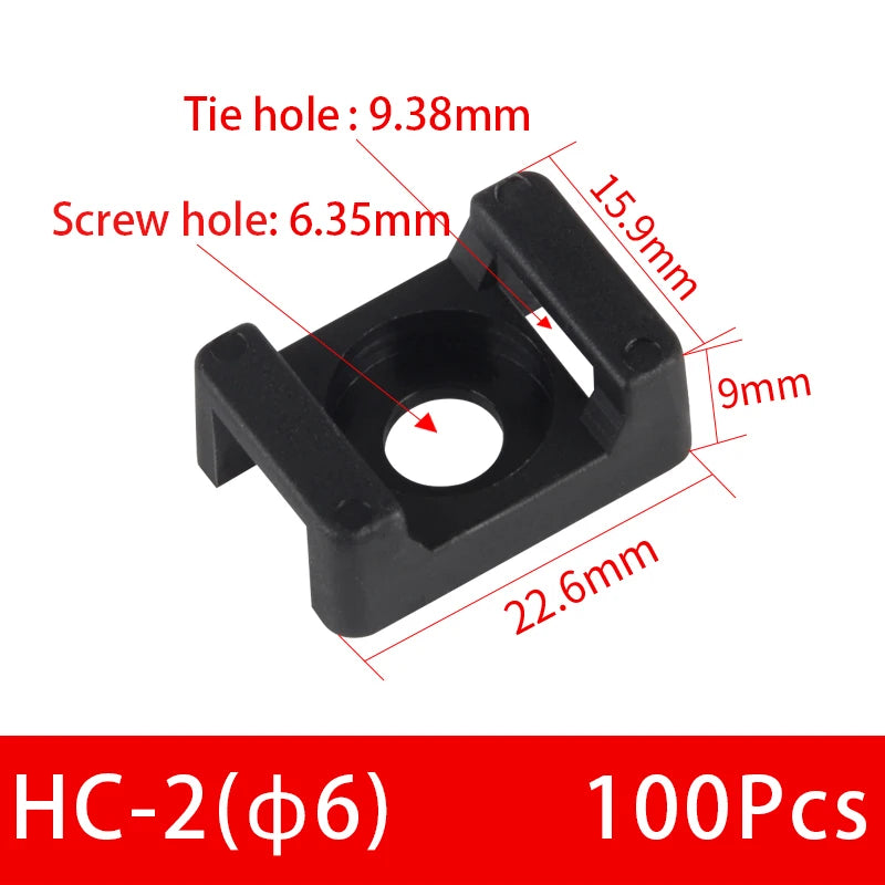 100 Stück Kabelbinderhalter Kunststoff Kabelbefestigung für USB Kabel