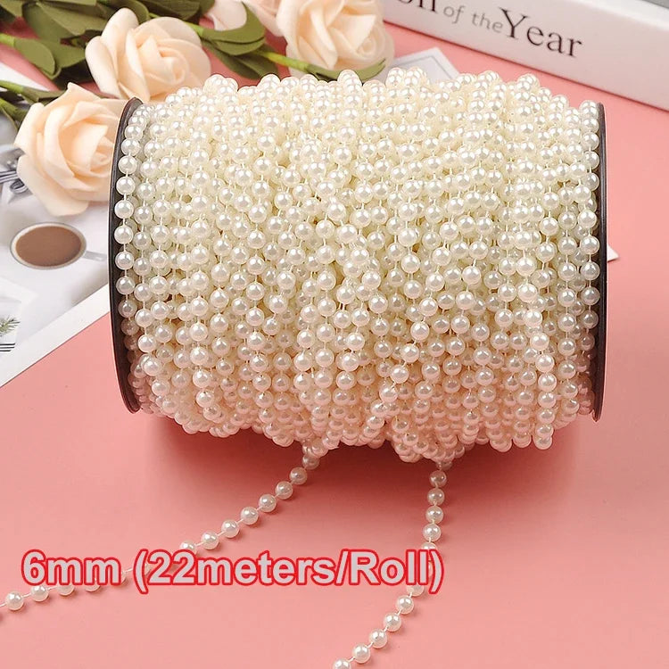 Elegante 5m Faux Perle Girlande 3-8mm – Perfekt für DIY Hochzeit - Party
