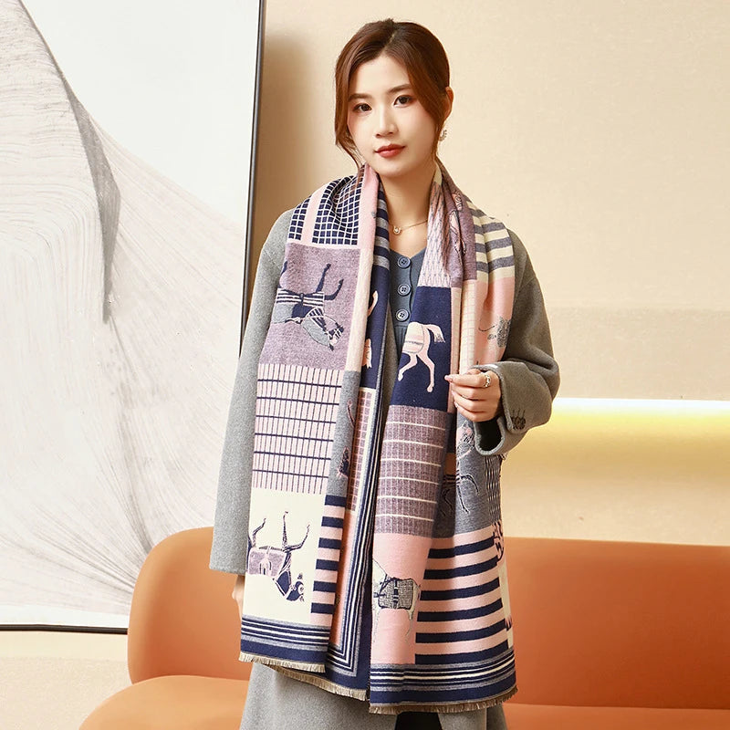 Luxuriöser Kaschmir-Gefühl Schal für Frauen im Herbst/Winter-Yabubest - Home & More