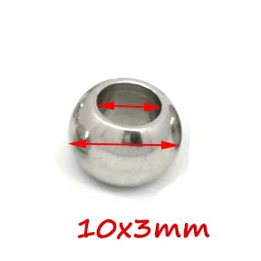 100x Edelstahl Großloch Spacer Perlen für DIY Schmuck 2-12mm