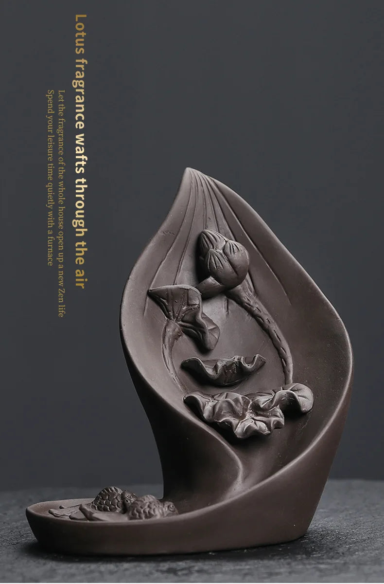 Kreatives lila Lotusblatt Räuchergefäß aus Keramik