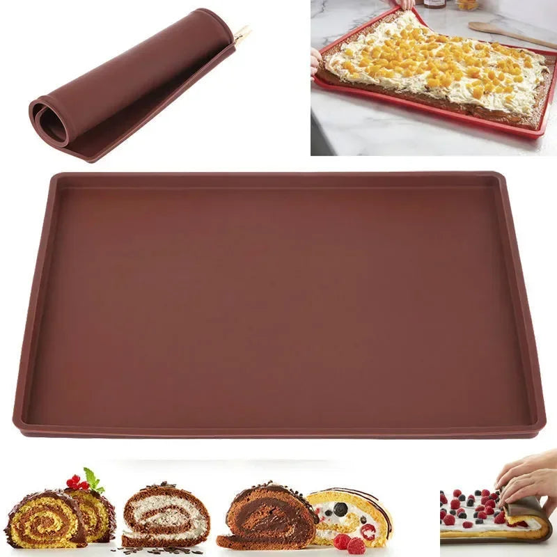 Silikon Backmatte antihaftend für Kuchenrollen und Gebäck 31x26cm