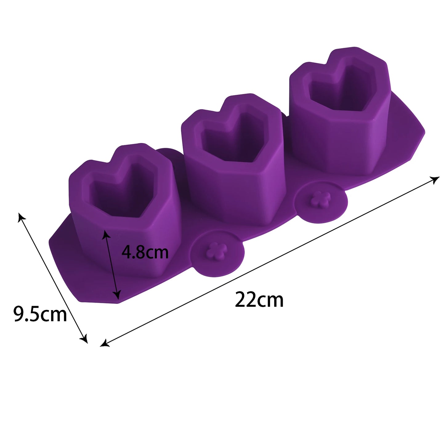 3-Loch Runde Silikonform für Beton Blumentopf DIY Deko Sukkulenten
