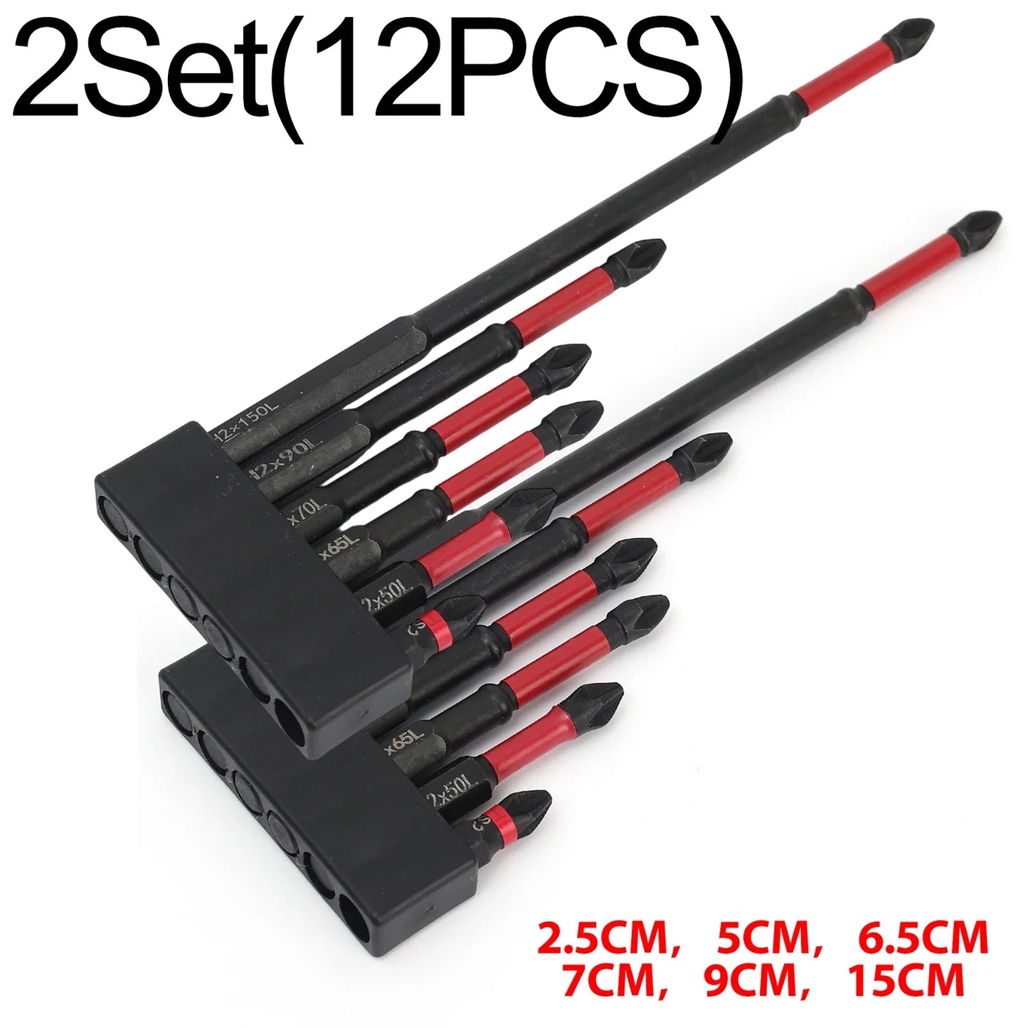 Magnetische Stoßfeste Phillips Bits Sets für Bohrmaschinen – Diverse Längen