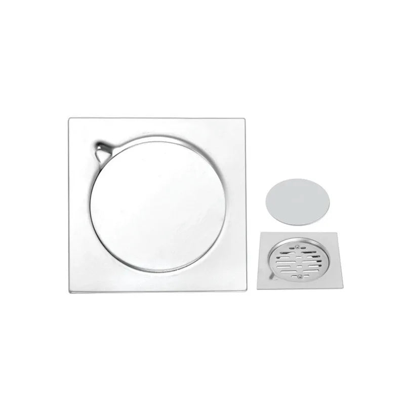 304 Edelstahl Duschablauf quadratisch 15x15cm Bodenablauf Abfallgitter