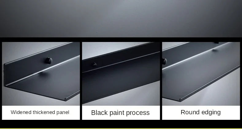 Platzsparendes Bad Regal aus schwarzem Aluminium