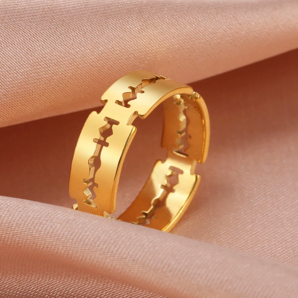 Edelstahl Punk Ringe Unisex 6-13 Größe Stilvoll - Robust