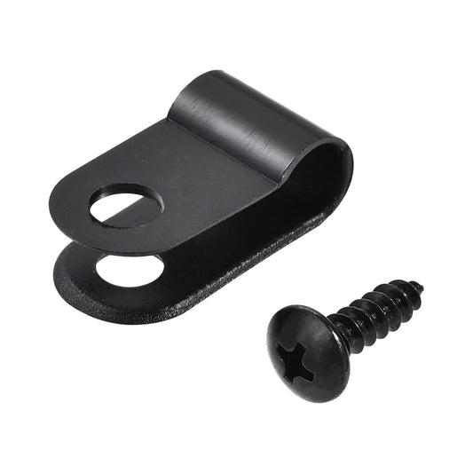 50x R-Typ Nylon Kabelclips mit Schrauben für diverse Kabeldurchmesser