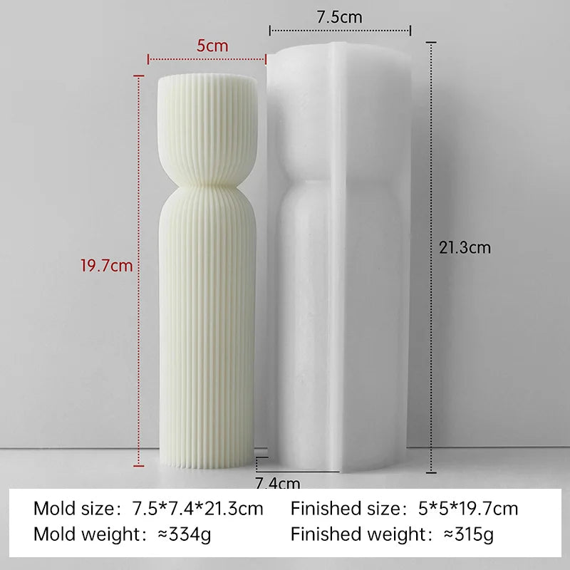 Silikonform für gestreifte Zylinderkerzen DIY Aroma Säule Gips Harz