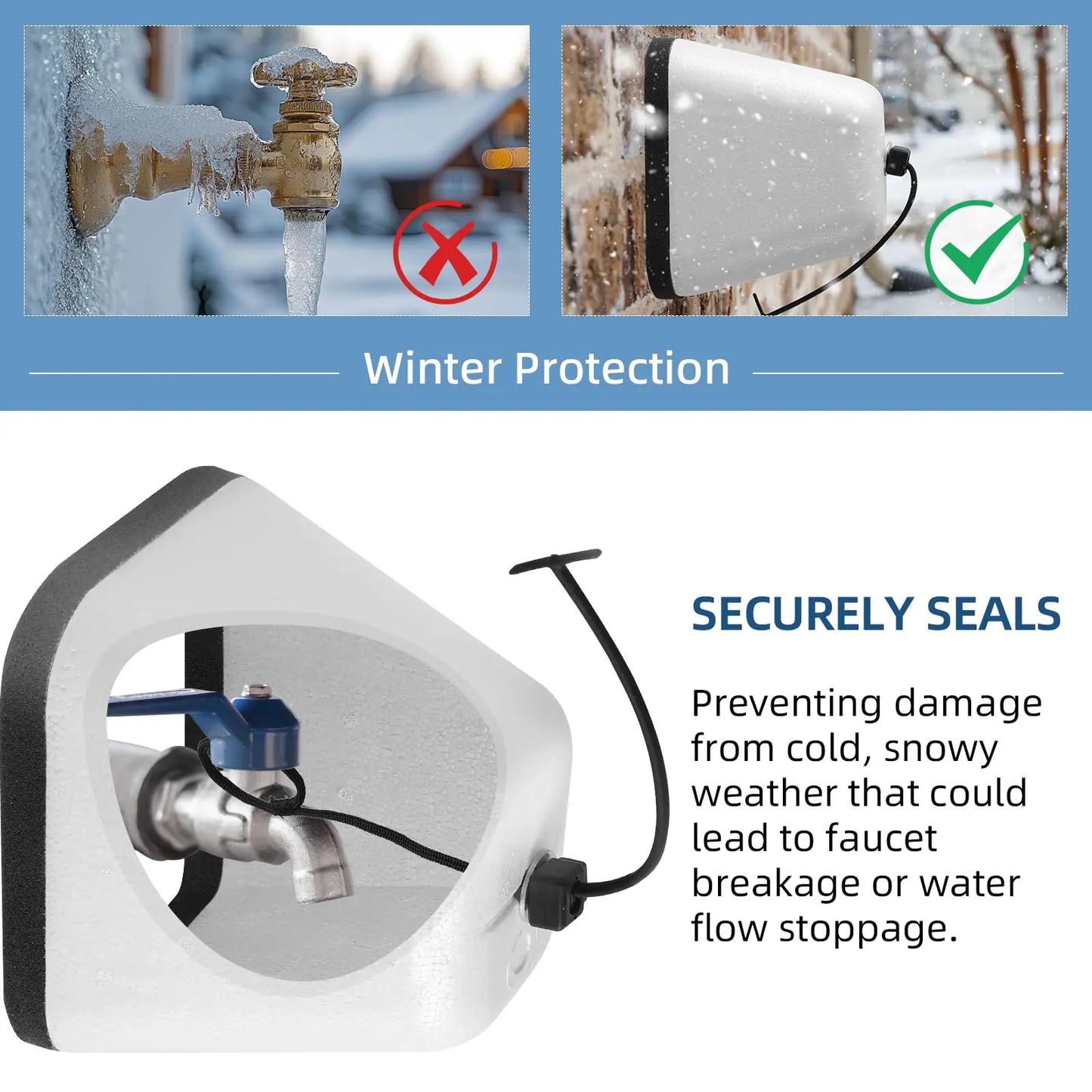 Wiederverwendbare Wasserhahn-Abdeckungen für den Winter 2er-Pack
