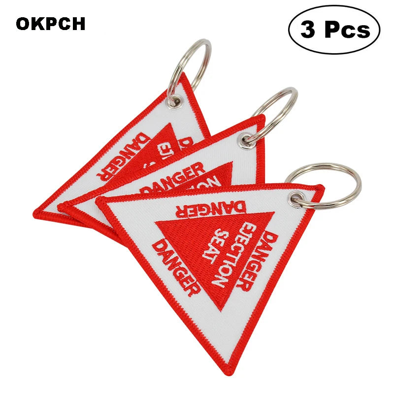 3-teiliges Schlüsselanhänger Set Bestickte Metallanhänger für Autos Motorräder