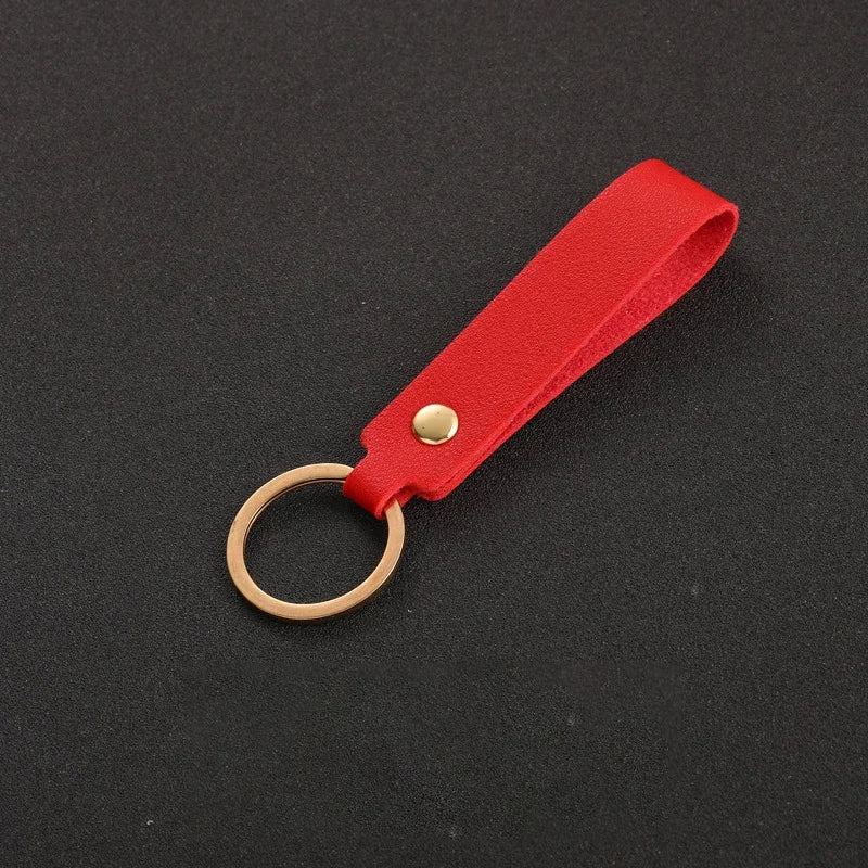 Eleganter PU Leder Schlüsselanhänger mit Metallring als Geschenk