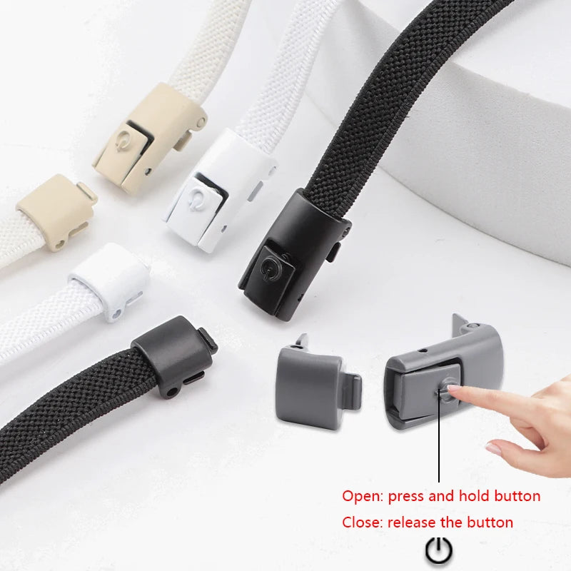 No Tie elastische flache Schnürsenkel mit Press Lock für Kinder und Erwachsene