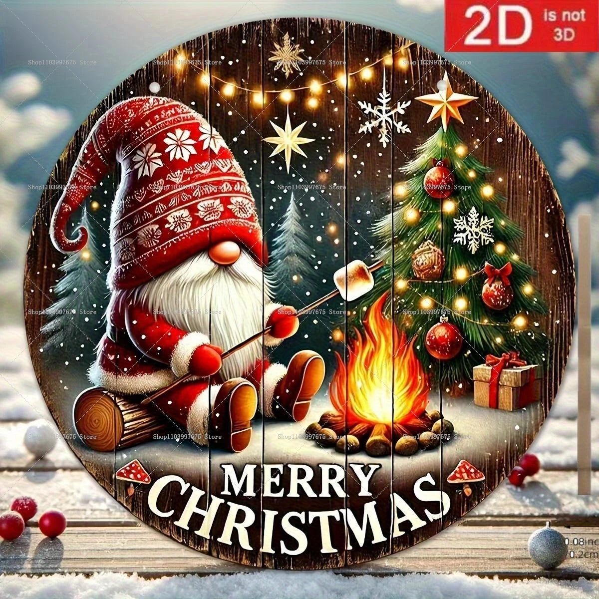 Dekorativer Holz Wandbehang mit festlichem Weihnachtsmotiv zur Gestaltung