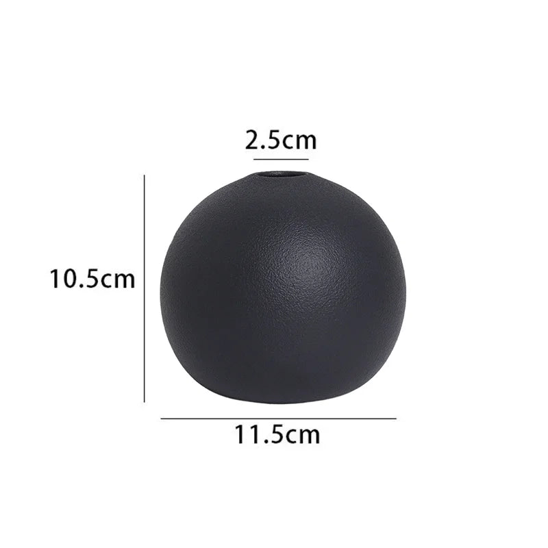 Nordic Keramik Vase Oval Rund für moderne Wohnzimmer Dekoration