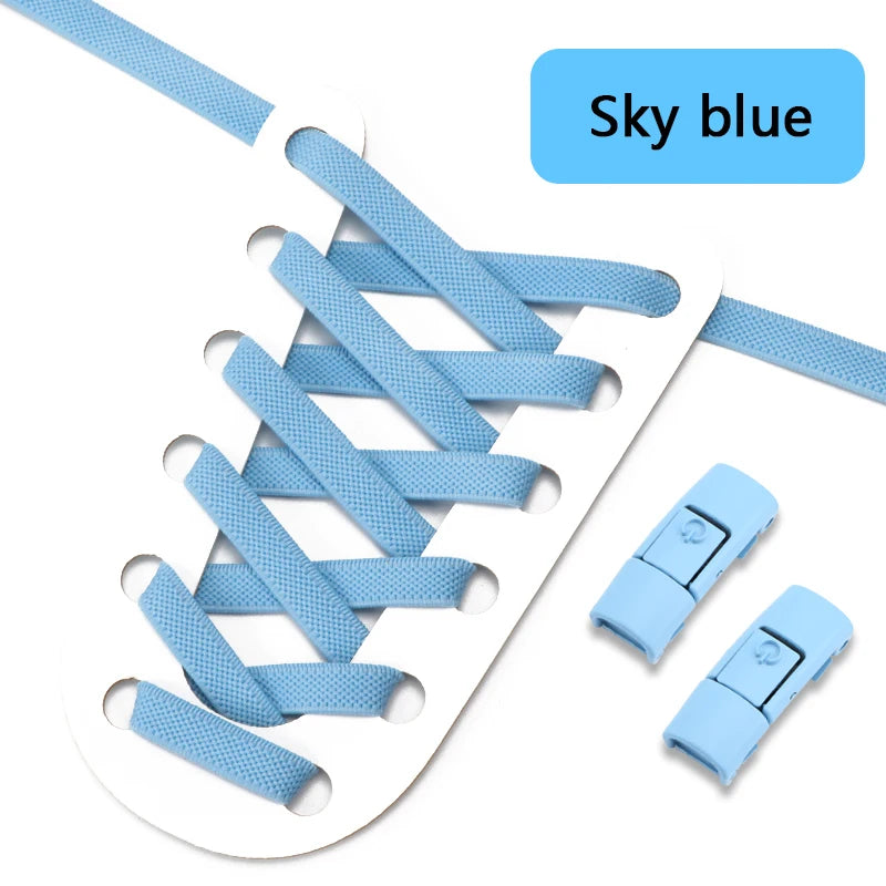 No Tie elastische flache Schnürsenkel mit Press Lock für Kinder und Erwachsene