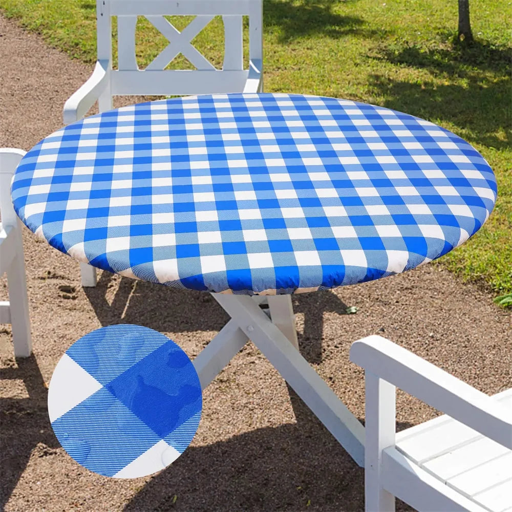 Elastische Vinyl Tischdecke wasserdicht für Heim und Garten