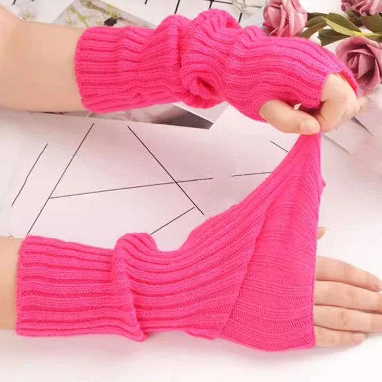 Wärmende fingerlose Strickhandschuhe für Herbst und Winter