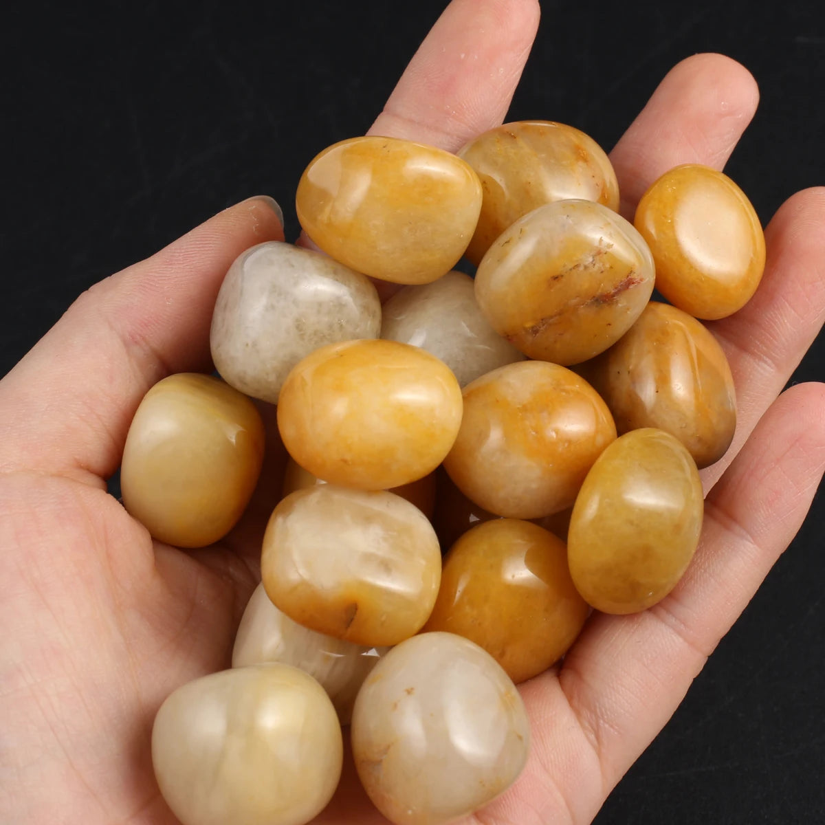 10er Set Polierte Natursteine für Heim und Aquarium