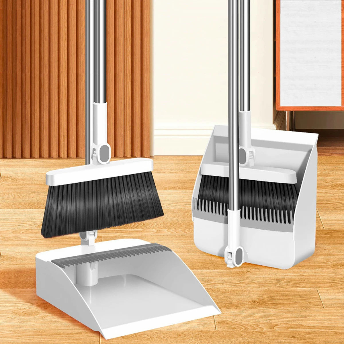 Kombinationsset Haushalt Besen und klappbare Kehrschaufel mit drehbarem Stiel
