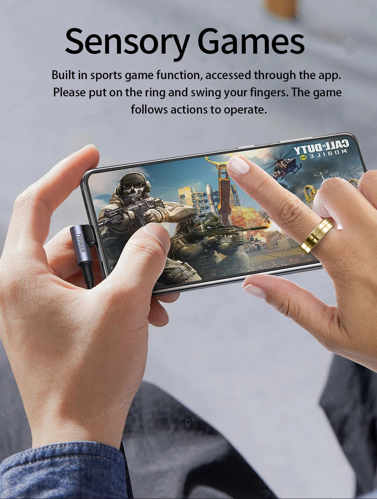 Wasserdichter Smart Ring mit Herzfrequenz und Blutdruck Sensor