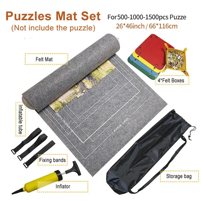 Puzzle-Rollmatte für 1500–3000 Teile | Filz-Aufbewahrung mit Tasche-Yabubest - Home & More