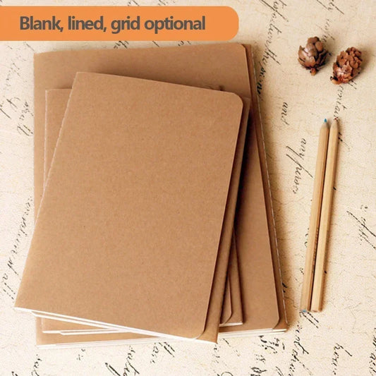 A5 Notizbuch Kraftpapier Cover Blank Gitter Gefüttert für Schule Büro