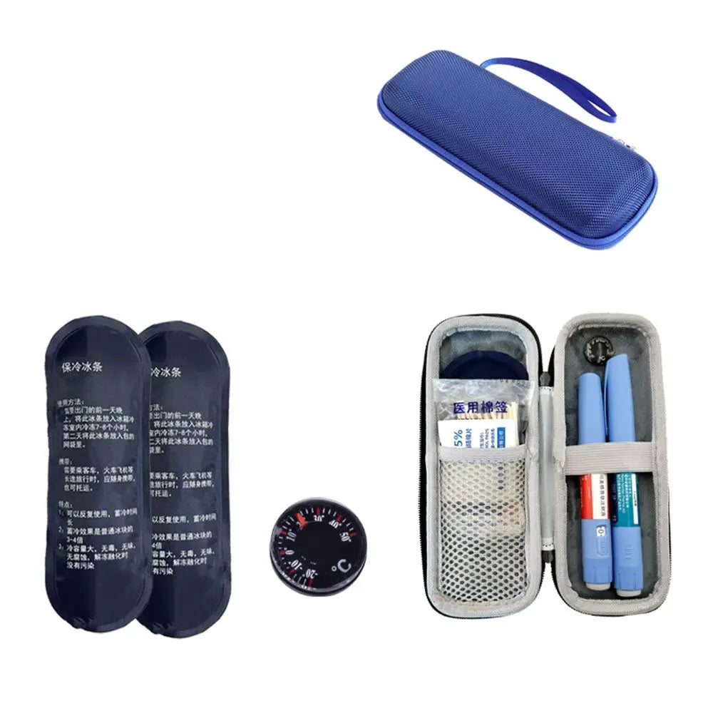 Wasserdichte Insulin-Kühltasche mit 2 Gelpacks - Gelstiftbeutel – mobiler Schutz