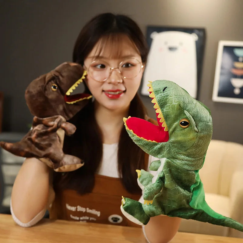 Niedliche Dinosaurier-Handpuppen mit bewegbarem Mund